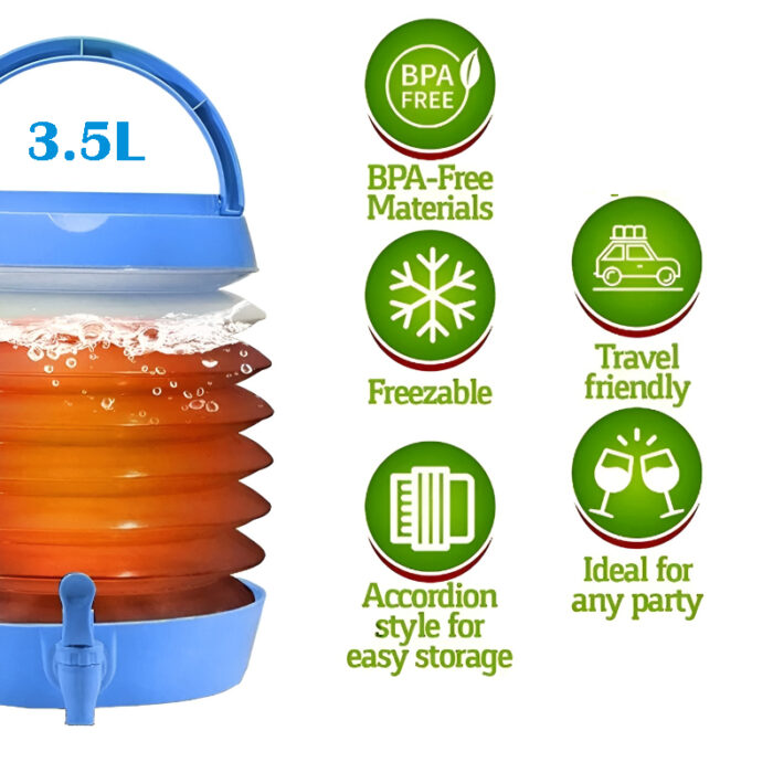 3.5-Liter Mini Portable Manual Foldable Multi-Purpose Beverage Dispenser - Image 8
