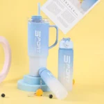 (Pack of 3) Water Bottles Set, Sports Water Cups, Portable Drinking Cups, Summer Drinkware, For Outdoor Camping, Hiking, Fitness (Random Color) - Image 6