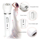 Kemei KM-2199 Multi-Functional Rechargeable Epilator: 5-In-1 Beauty Tools Kit For Women - Image 12