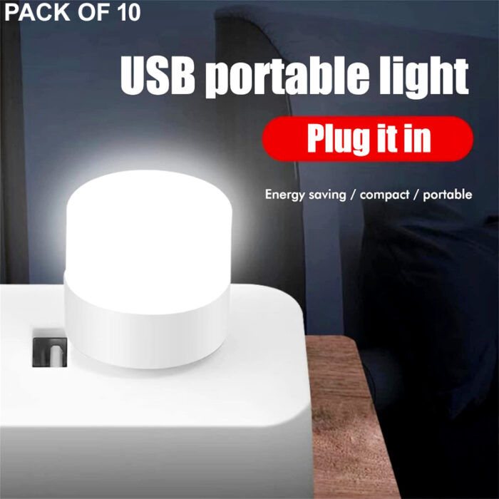 Pack of 10 Mini USB LED Night Lights – Compact Plug-in Lamps for Bedroom, Office, and Travel - Image 11