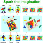 Children Pre-school Educational Colorful 3D Tangram Math Cube Imagination Shapes Game Puzzle Toy for Kids - Image 6