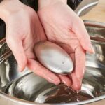 Odor removing steel soap bar with stand and box | soap for lazy people | Odor Remover Bar Deodorant Metal Soap Stainless Steel Soap Bar Eliminating Smell Like Onion, Garlic or Fish and Holder Dishes for Kitchen - Image 2