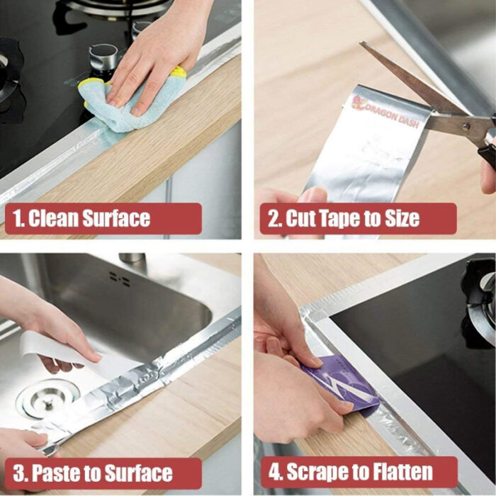 Pack Of 4 Silver Strong High Temperature Resistant Waterproof And Fireproof Aluminum Foil Tape - Image 7