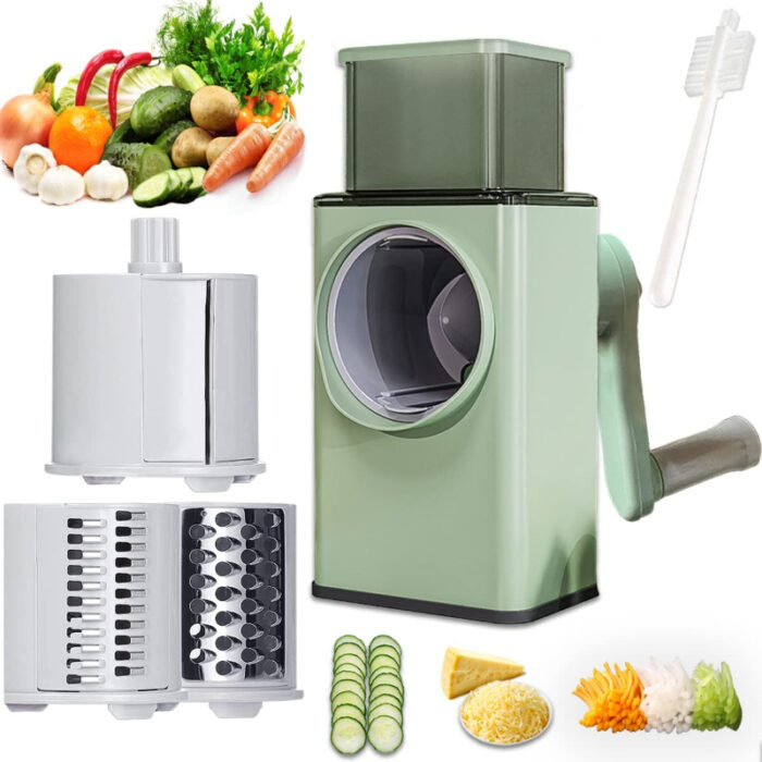 Multi-Functional Manual Vegetable Cutter High-Efficiency Rotary Grater With Handle - Image 1