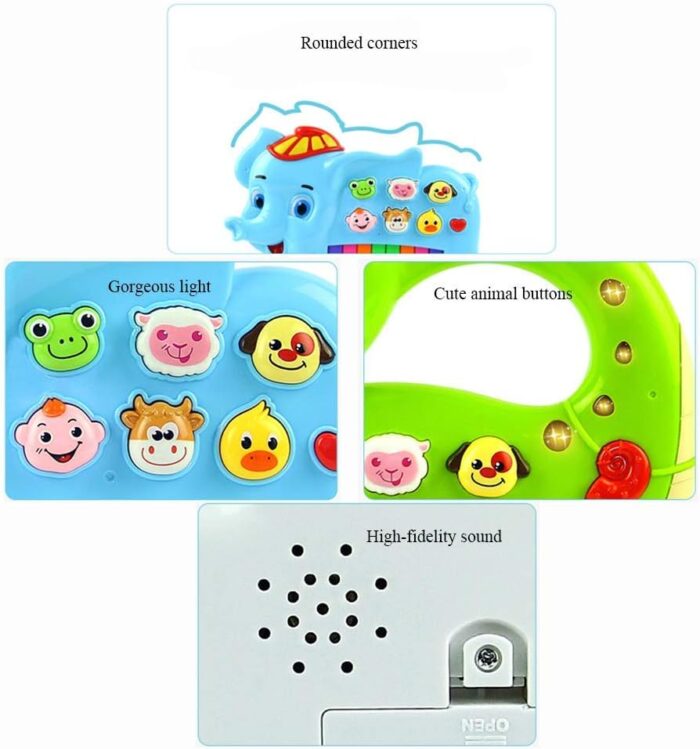 Cute Happy Dinosaur Piano With Light And Sound Creative Toy For Kids - Image 8