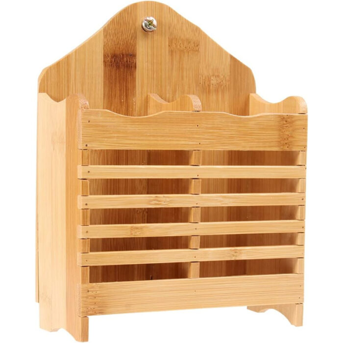 Kitchen Wooden Mini Spoon Holder And Bamboo Chopstick Basket - Image 2