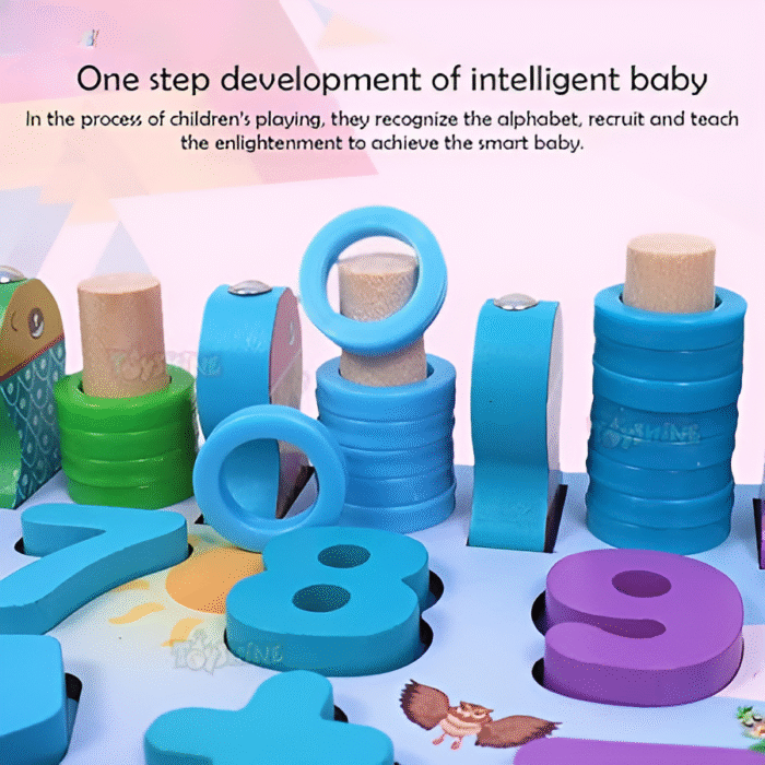 Wooden Puzzle Sorting Learning Board Toys | ABC, Numbers, Shapes, Abacus, Fish Picking Activity and Animals | Preschool Education Montessori Toys - Image 5