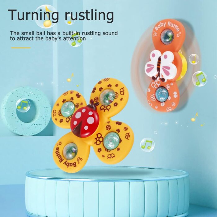 Baby Rattle 3Pcs/Sealed Bag 3x Baby Spinner Cartoon Toys  Spinning (random ) - Image 1
