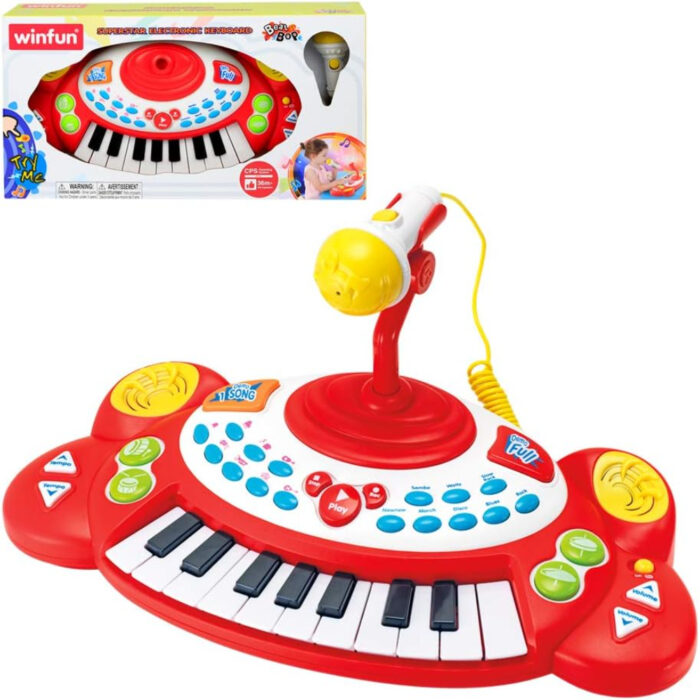 18 Keys Electronic Piano Keyboard With Detachable Microphone - Image 1