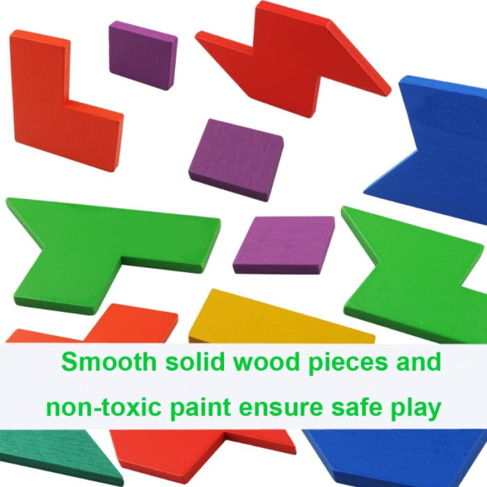 Children Pre-school Educational Colorful 3D Tangram Math Cube Imagination Shapes Game Puzzle Toy for Kids - Image 4