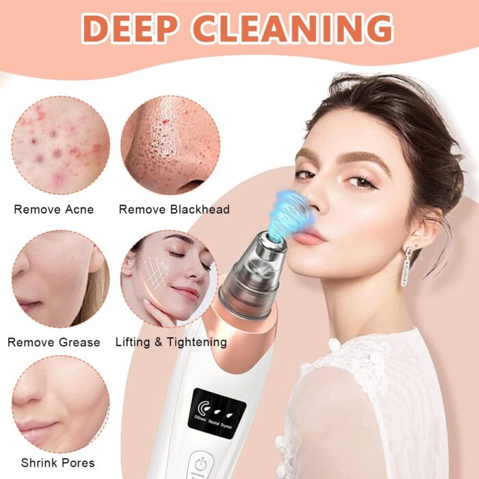 Face Vacuum Blackhead Remover Pore Cleaner | Electric Deep Cleansing Tool For Nose & Face - Image 4