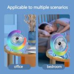 Portable Mini G Light Rechargeable Desk Fan with LED Colorful Light | Table Fan | USB Charging Fan | 4-Hours Battery Backup | 3 Fan Speed | Perfect for Home Office & Travel (random color) - Image 8