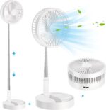 Long Stand Rechargeable Portable Folding Fan | Extendable Floor & Desktop Fan: Silent, Powerful, Portable (Random color) - Image 18