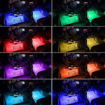 4 PCs Remote Control RGB LED Music Strip Lights For Car Interior - Image 4