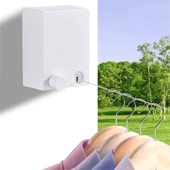 Abhsant Hot Retractable Indoor and Outdoor Clothes Wall Hanger Magic Drying Rack Balcony Bathroom Invisible Clothesline Wire Rope,Drying String for Home Balcony Room color - Image 4