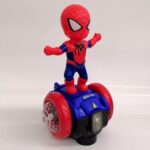 Children's electric Spiderman toy balance scooter electric light music 360° rotating stall cool children's toy car