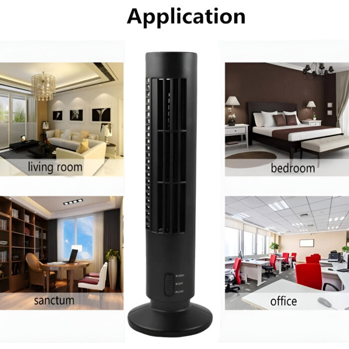 CoolWave USB Vertical Bladeless Tower Fan – Mini Air Conditioner, Quiet Cooling Fan for Home, Office, and Desktop - Image 7