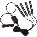 4 PCs Remote Control RGB LED Music Strip Lights For Car Interior - Image 3