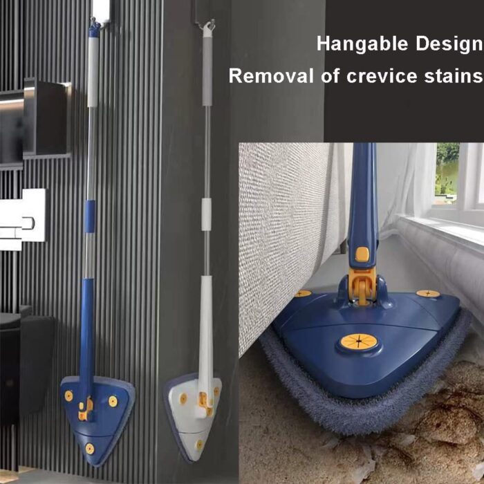 Adjustable 360 Degree Rotatable Butterfly Triangle Cleaning Mop - Image 4