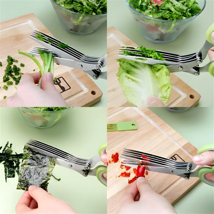 5-Layer Multifunctional Vegetable & Fruit Cutter Kitchen Scissor - Image 9