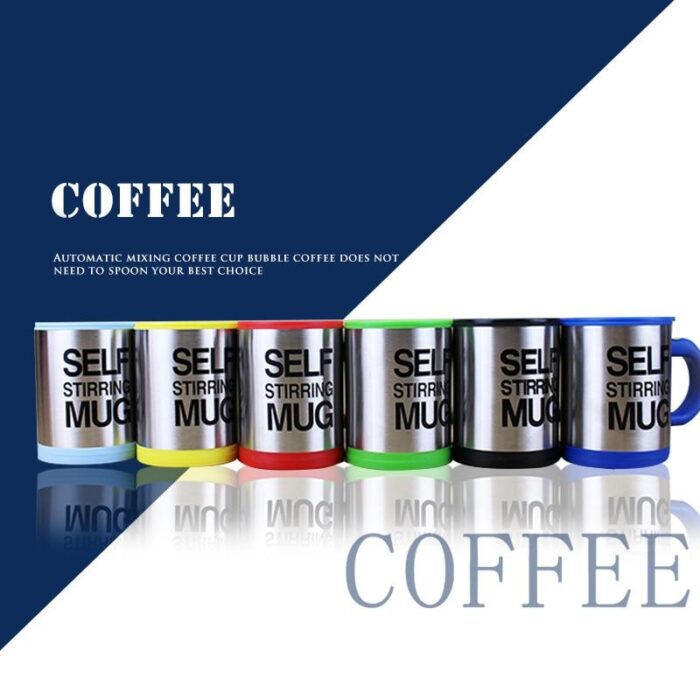 Coffee Mug Creative Stainless Steel Self Stirring With Lid Automatic Mixing Lazy Insulated Cup - Image 1