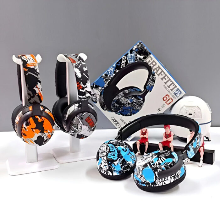 AKZ-38 Graffiti Style Wireless Bluetooth Headphones with 6D Stereo Sound & Built-in Mic - Image 11