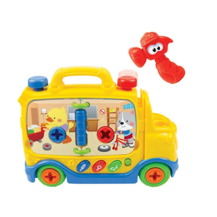 676b41d060b38f0ca5bc54556530dbad.jpg Interactive Tool Truck Toys with 3 Play Modes, Light Up Buttons and Music for Kids - Image 1