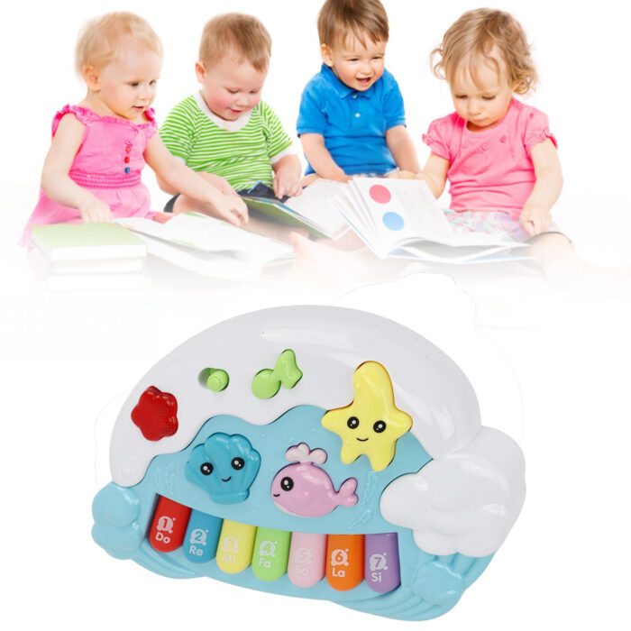 Multifunctional Symphony 12-Key Electronic Musical Sea Animal Keyboard Piano With Light And Music - Image 1