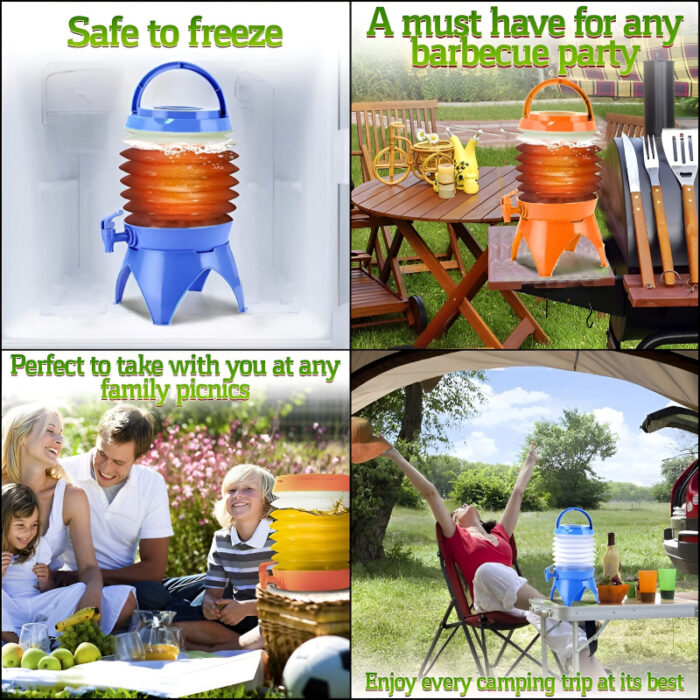3.5-Liter Mini Portable Manual Foldable Multi-Purpose Beverage Dispenser - Image 9
