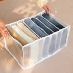 7 Grids Washable Wardrobe Clothes Organizer, Jeans Compartment Storage Box, Clothes Drawer Mesh Separation Box, Portable Foldable Closet - Image 3