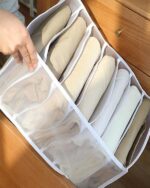7 Grids Washable Wardrobe Clothes Organizer, Jeans Compartment Storage Box, Clothes Drawer Mesh Separation Box, Portable Foldable Closet - Image 6