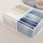 7 Grids Washable Wardrobe Clothes Organizer, Jeans Compartment Storage Box, Clothes Drawer Mesh Separation Box, Portable Foldable Closet - Image 7