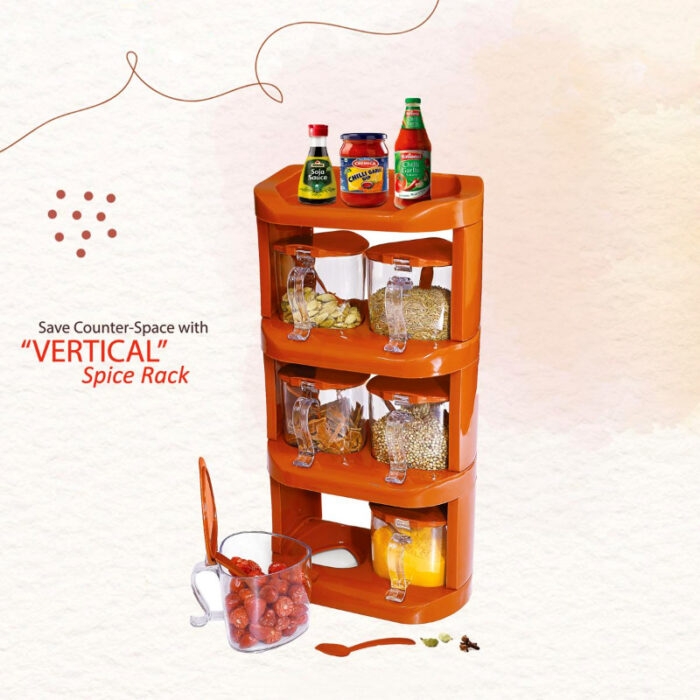 Pretty Neat 4 Tier New Vertical Style Spice Rack 6 PCs Set - Image 2