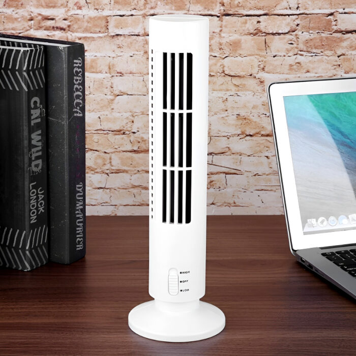 CoolWave USB Vertical Bladeless Tower Fan – Mini Air Conditioner, Quiet Cooling Fan for Home, Office, and Desktop - Image 8