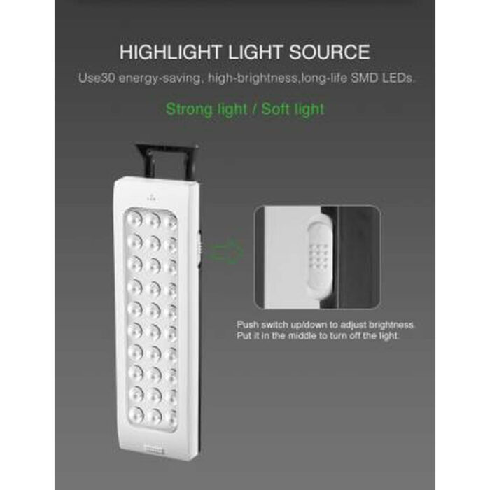 Portable 2.4W Rechargeable LED Hand Lamp Light With Solar Panel Charge Port And Large 1600mAh Battery - Image 3
