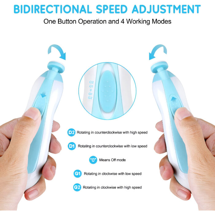 6-in-1 Safe and Efficient Multi-Functional Ergonomic Mini Electric Baby Nail Trimmer - Image 8