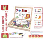 Wooden Magnetic Black And White Board With Cartoons And Numbers - Image 2