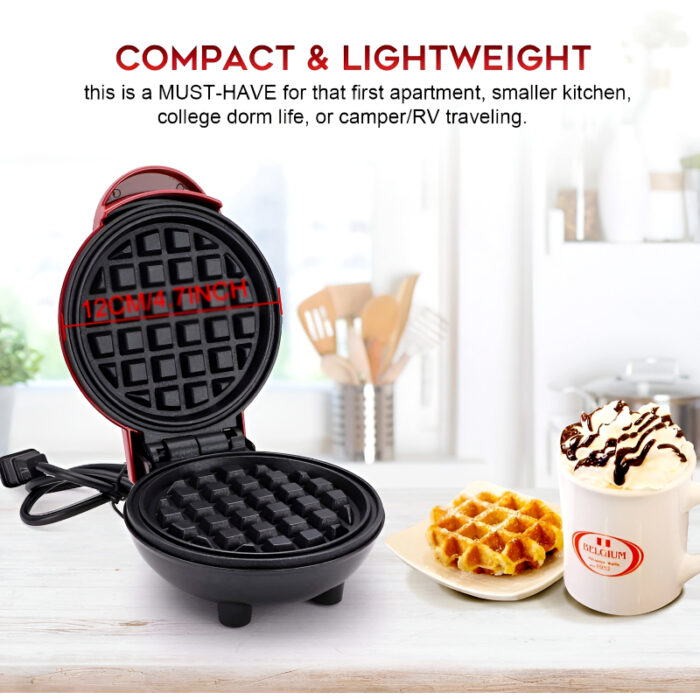 Compact 4-Inch Non-Stick 350-Watt Electric Mini Waffle Maker Machine - Image 9