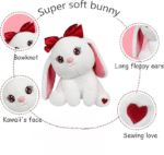 Princess style Bow Bunny Rabbit Plushie | Fluffy & Soft Stuffed Animal Plush Toy For Kids - 22 CM (Random color) - Image 2