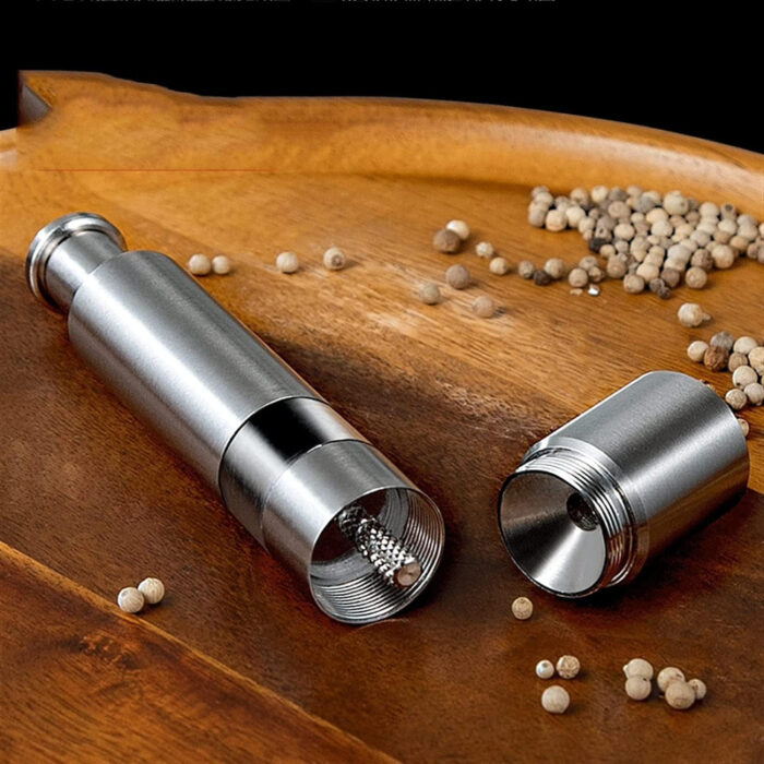 One Handed Operation Thumb Push High Quality Stainless Steel Spice Grinder - Image 9