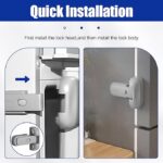 Child Safety Fridge Lock , Baby Safety Refrigerator Freezer Door Lock, No Tools Need or Drill (Grey) - 1 PC - Image 6