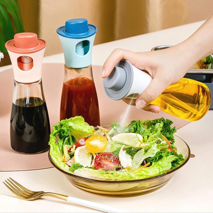 Oil Spray Dispenser / Oil Spray Bottle Pump for Cooking, BBQ, Baking, Frying, Salad (Random color) 170ml - Image 1