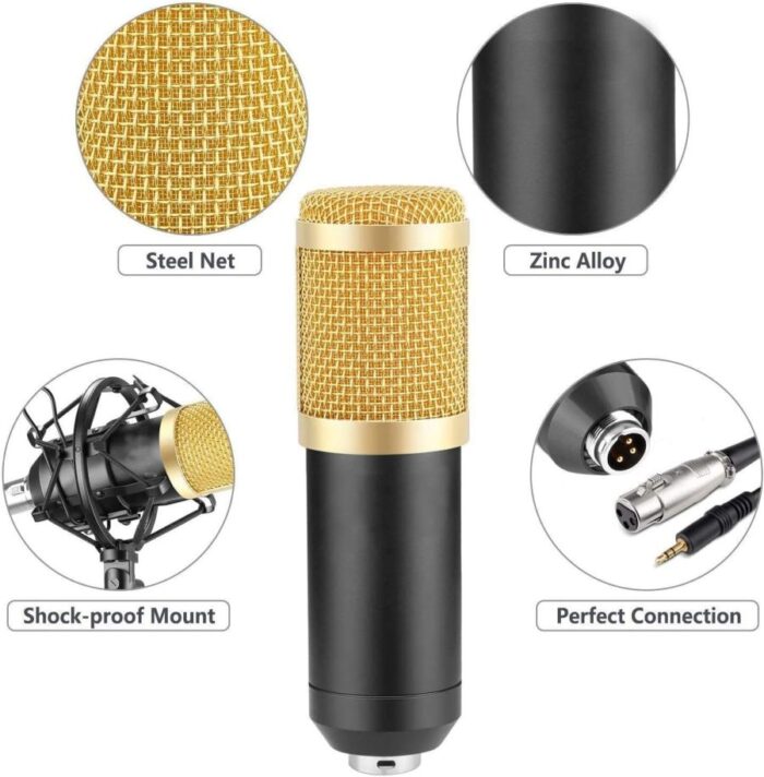Podcast Mic Set With Live Sound Card,condenser Microphone With Rechargeable 12 Kinds Of Auxiliary Background For Karaoke Singing, Youtube Recording - Image 6