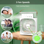 4-In-1 Multi-Functional Portable Air Humidifier Cooling USB Fan With 7-Color Night Light - Image 9