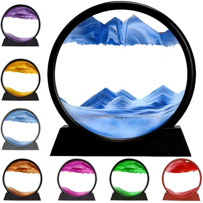 Dynamic 3D Sandscape Glass Art Fascinating Flowing Sand Frame for Elegant Home Decor - Image 12