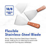 Multi-Purpose Wooden Handle Stainless-Steel Slant Edges Scraper - Image 6