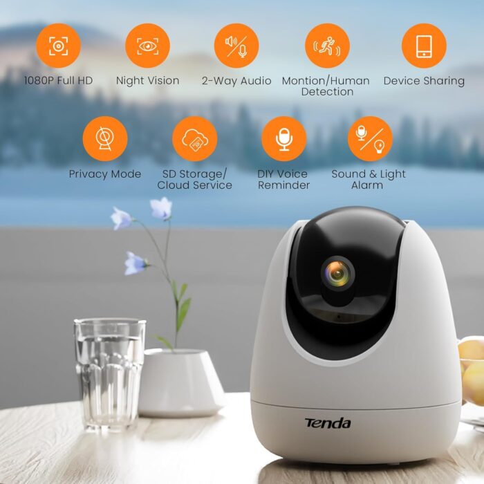 Tenda CP3 V2.2 360 Degree Super HD 1080P Security Pan/Tilt Camera With Voice Control, Human Detection, Two-Way Audio - Image 2
