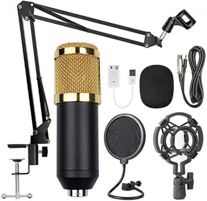 Podcast Mic Set With Live Sound Card,condenser Microphone With Rechargeable 12 Kinds Of Auxiliary Background For Karaoke Singing, Youtube Recording - Image 8