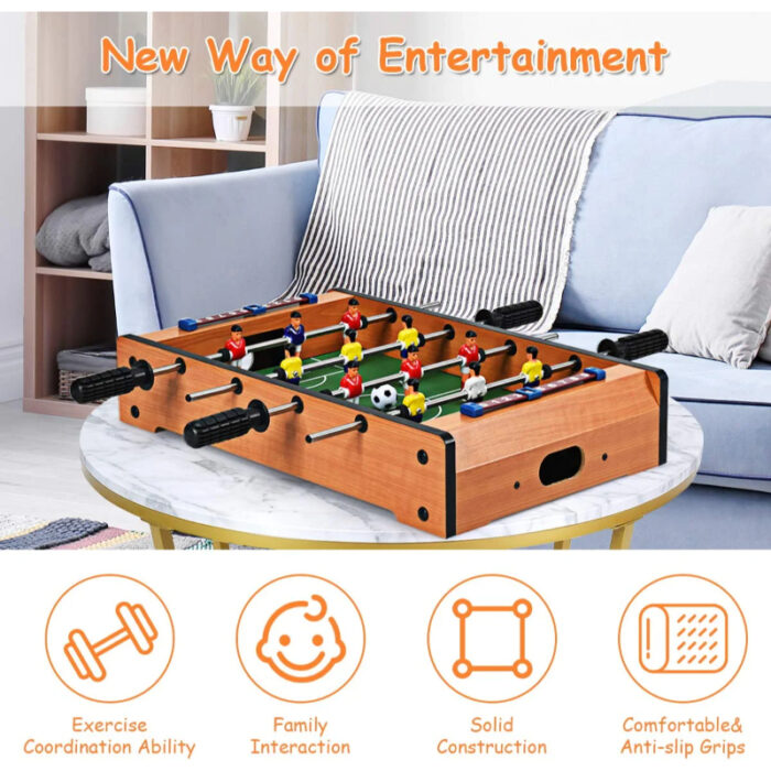 Prime Wooden Mid-Sized Foosball Mini Football Table Soccer Game for Kids - Image 1