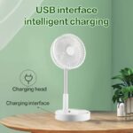 Long Stand Rechargeable Portable Folding Fan | Extendable Floor & Desktop Fan: Silent, Powerful, Portable (Random color) - Image 9